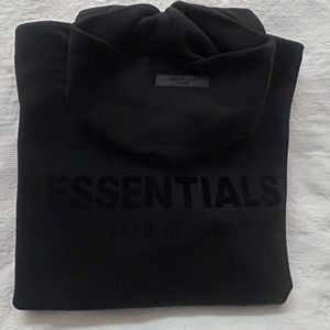 NWT - Fear of God Essentials Hoodie Black Stretch Limo